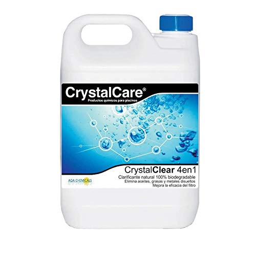 COAGULANTE Natural 4-1 CRYSTALCLEAR 5 LT, TRANPARENCIA AL Agua, SECUESTRA Metales Y Elimina ACEITES Y Grasas DE LA Piscina