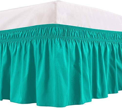 600 Thread Count Pure Cotton Wrap Around Bed Skirt - 1 Piece Cotton King Size Wrap Around Bed Skirt Elastic Dust Ruffles 21