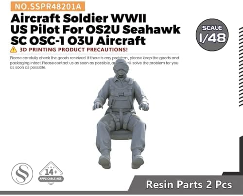 MRY-SFW LFPR48201A 1/48 Aircraft Soldier WWII US Pilot for OS2U Seahawk SC OSC-1 O3U Aircraft image 5