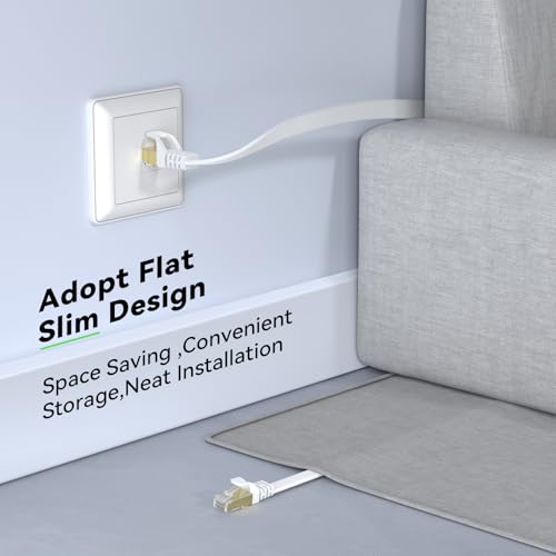 BUSOHE Cat 8 Ethernet Cable 40m, High Speed Flat Gigabit RJ45 Lan Network Cable, 40Gbps 2000Mhz Internet Patch Cord Compatible with Router, Modem, PC, Laptop, Printer - Image 4