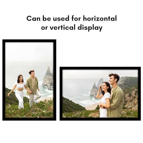 Americanflat 14x22 Picture Frame with Polished Plexiglass - Black Picture Frame - Wide Photo Frames Made of Engineered Wood for Vertical or Horizontal Wall Display - Epic Collection - Black