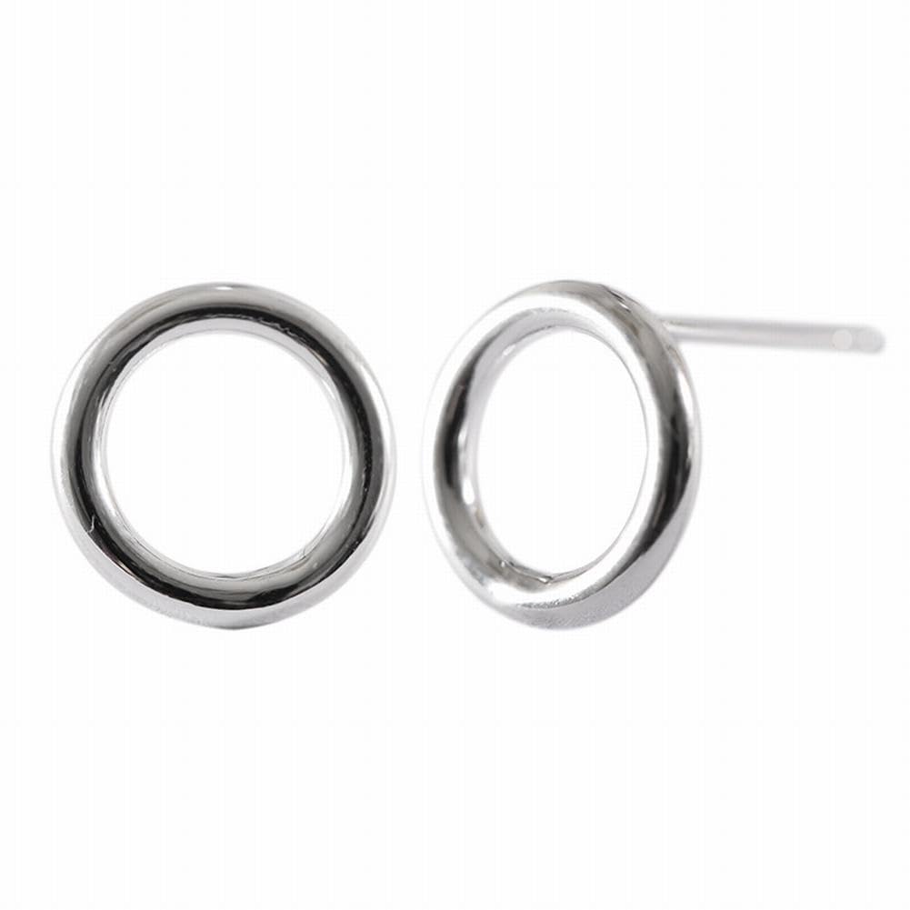 URZTJPJV S925 Pendientes Redondos Lisos Plateados, Japoneses Y Coreanos, Exquisitos Y Encantadores, URZTJPJV