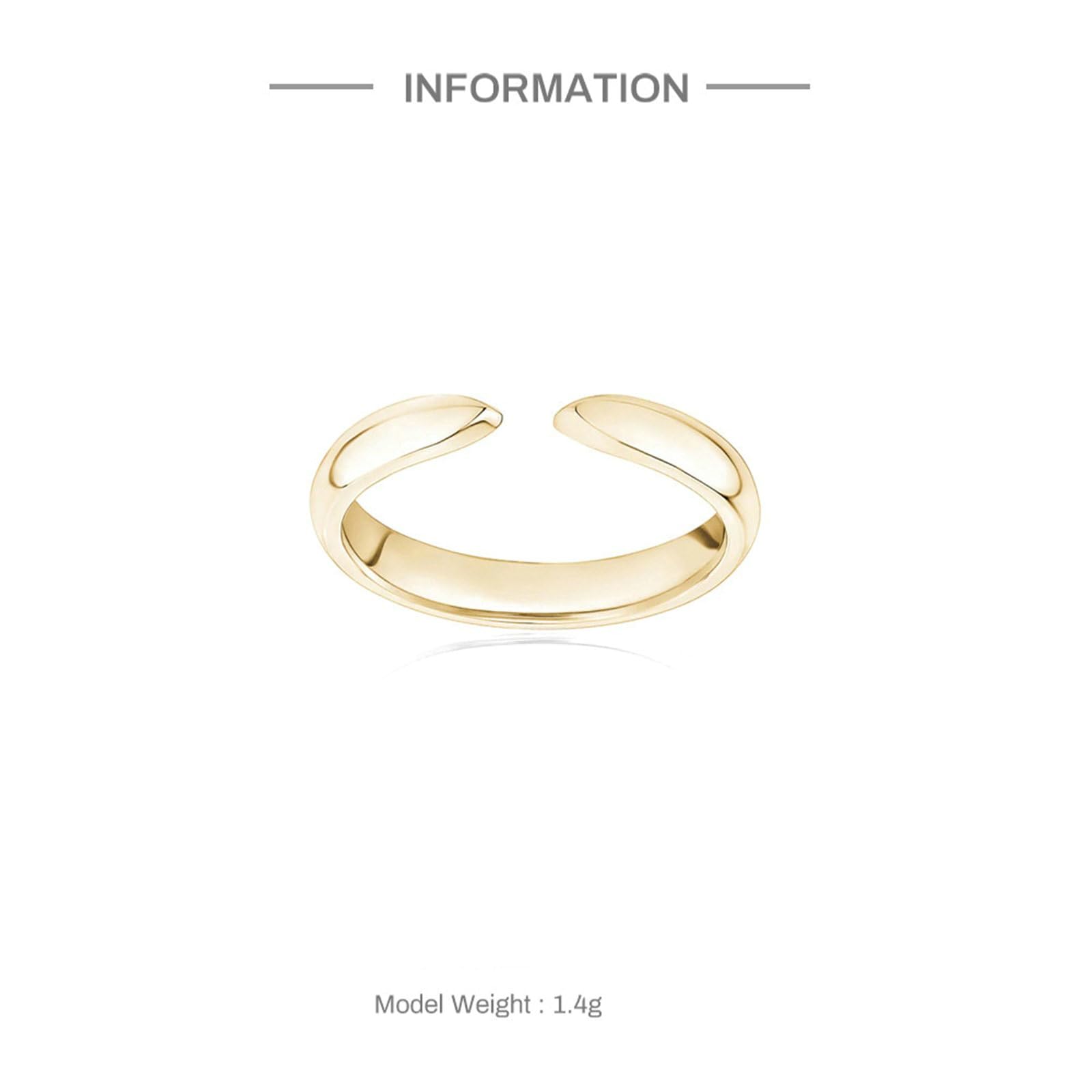 Anillo de compromiso de oro amarillo de 9 K/14 K, anillo ajustable para parejas para mujer
