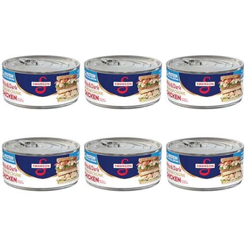 Image of Swanson White and Dark Premium Chunk Canned Chicken Breast in Water, 9.75 OZ Can (Pack of 6)