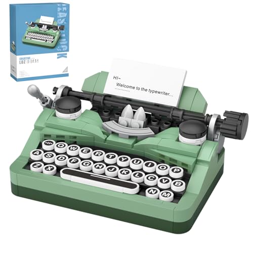 MEIEST Juego de bloques de construcción de máquina de escribir retro, juguete creativo coleccionable de ladrillos de construcción vintage, bonita decoración del hogar
