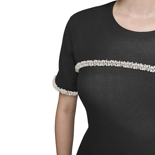 Robe fourreau Karl Lagerfeld noire taille 46 chic à manches courtes