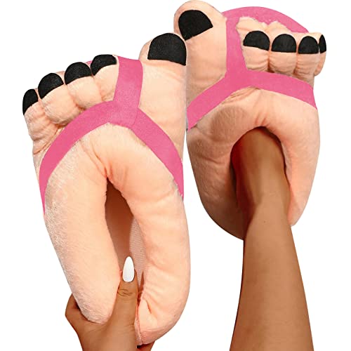Novelty Big Toe Cartoon Fuzzy Slippers, Non Slip Funny Slipper, Warm Cotton Soft Plush Home Slippers Indoor Outdoor Winter