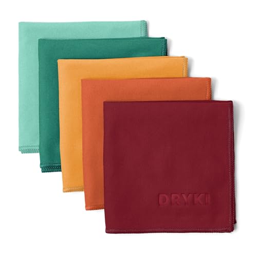 Image of DRYKI Sweat Absorbing Handkerchiefs - The Original Pocket-Sized Sweat Towels - Quick-Dry Microfiber Sweat Rags for Face, Hands, & Body - Men & Women - Gym, Sports, and Work (Mountain: 5 Pack)
