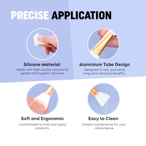 Image of Gleva Silicone Face Brush Beauty Tool, Facial Mud Applicator, Makeup Brushes Set Eye Cosmetics Blush Brush for Powder for Girl & Women (Purple)