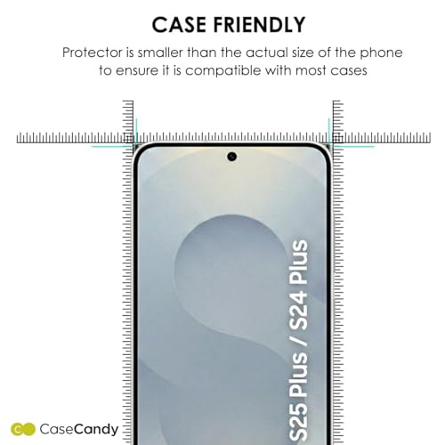 Image of Casecandy - (2 Pack Screen Protector for Samsung S25 Plus and Samsung S24 Plus | Transparent Screen Guard For Galaxy S25 Plus /S24 Plus - Fingerprint Support /HD