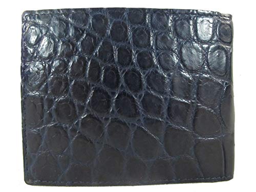 Genuine Crocodile Alligator Belly Skin Leather Soft & Slim Bifold Wallet Luxury ([B1] - 6 Card Slots + 2 ID Windows + 2 Compartments for Bills, Cobalt Blue)3