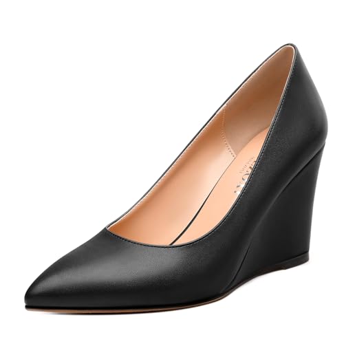 Womens Pumps Shoes, Pointed Toe Wedge High Heel Shoes for Women 3.3