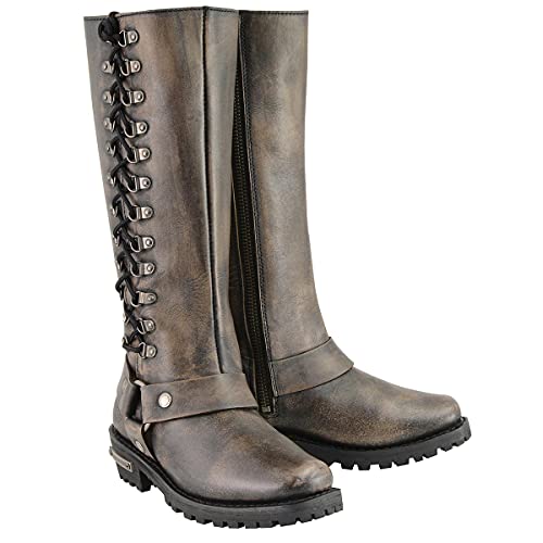 Image of Milwaukee Leather Women's Premium Leather Motorcycle Harness Boots Collection MBL - 8.5