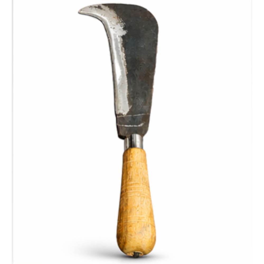 Heavy Duty Billhook Knife with Wooden Handle – Razor Sharp Curved Steel Blade for Coconut Cutting, Gardening & Farming – Rust Resistant Sickle Tool (Available in 11", 14", 16.5")-picture-16