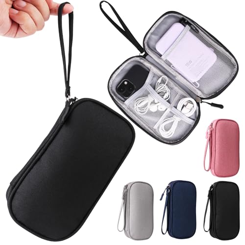 KINMINGZHU Universal Cable Organizer - Electronics Accessories Bag for Charger, Phone, Memory Cards & Travel Gadgets (Black)