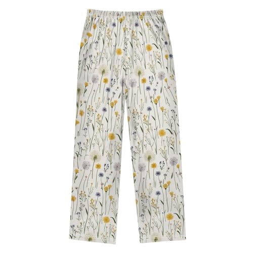 Farm Dandelion Floral Boys Pants for Kids Jogger Pants with Pockets S2