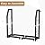 VyGrow Firewood Rack for Outdoor, Firewood Holder with 3 Hanging Hooks, Heavy Duty Wood Rack for Indoor Outdoor Patio, Black