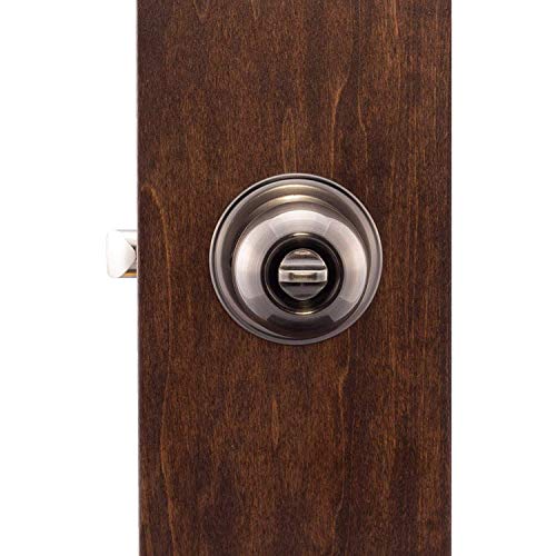 Copper Creek BK2030AN Ball Door Knob, Privacy Function, 1 Pack, in Antique Nickel
