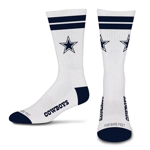 For Bare Feet Unisex Dallas Cowboys Stripe Crew Socks