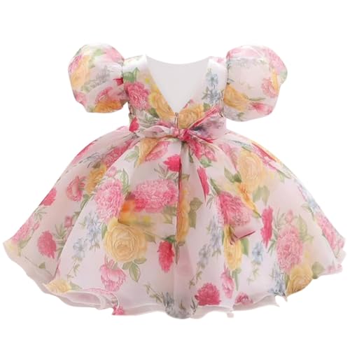 Kismissal Toddler Flower Girl Dress Backless Puffy Tutu Dress for Baby Girls Puff Sleeve Pageant Dresses Birthday Party