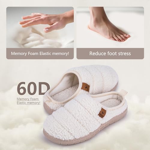 Women's Fuzzy Memory Foam Slippers for Women - Effortless Slip-On Winter House Shoes3