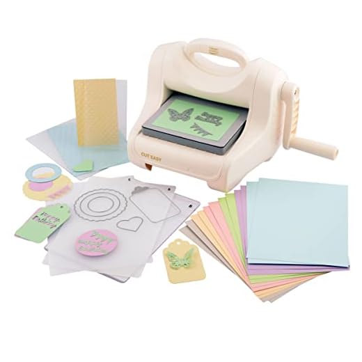 Vaessen Creative Cut Easy + A5, Große Stanz-und Prägemaschine, Starter Kit Inkl. Tonkarton, Stanzformen und Prägefolder, Stanzen zum Basteln und Prägen, Ideal für Kartengestaltung, Scrapbooking