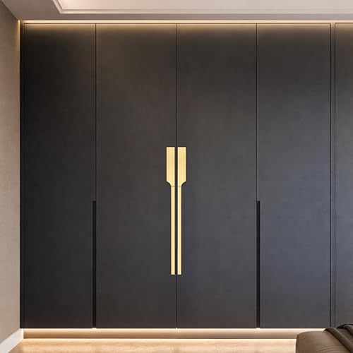 Image of Goldcrest 47cm Handle for Wardrobe & Cabinet /Cupboard Handle /Wardrobe Handle /450mm Hole to Hole (PVD Gold) Pack of 2 (Left - Right)-| 3 Years Warranty |
