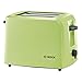 Bosch Kompakt Toaster CompactClass TAT3A016, integrierter Edelstahl-Brötchenaufsatz, mit Abschaltautomatik, mit Auftaufunktion, perfekt für 2 Scheiben Toast, Liftfunktion, breit, 980 W, grün