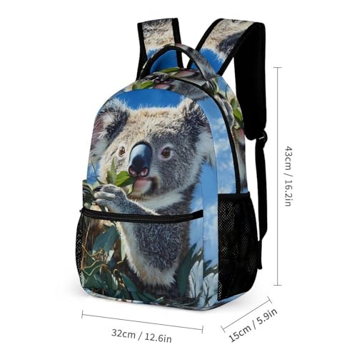 Cute Koala 3 PCS Backpack Set Casual Daypack with Insulated Lunch Bag & Pencil Case2