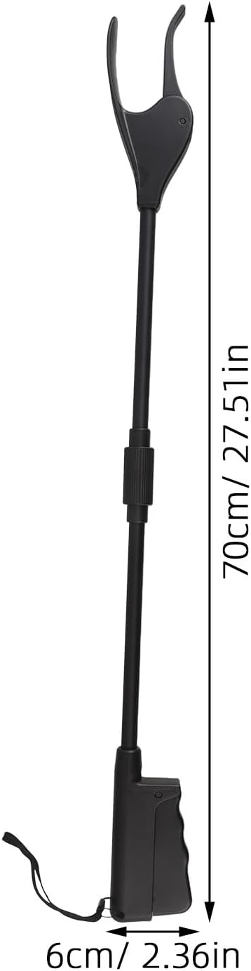 Litter Picker Ergonomic Long Reach Handle 28" Grabber Reacher for Picking Rubbish, Weeds, Leaves, Gardening - Easy Reaching Aid for Elderly, Pregnant Women and Disabled,Black