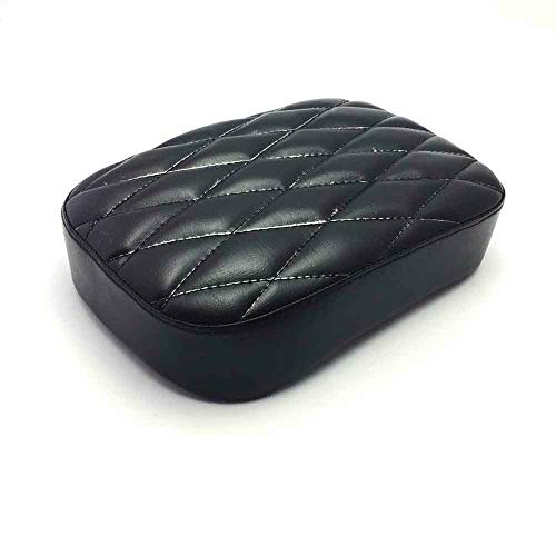 Yibo Motorcycle Black Rear Passenger Cushion Pillion Seat Pad 8 Suction Cups For Harley Dyna Sportster Touring Cruiser Chopper Custom (A) #TOP20