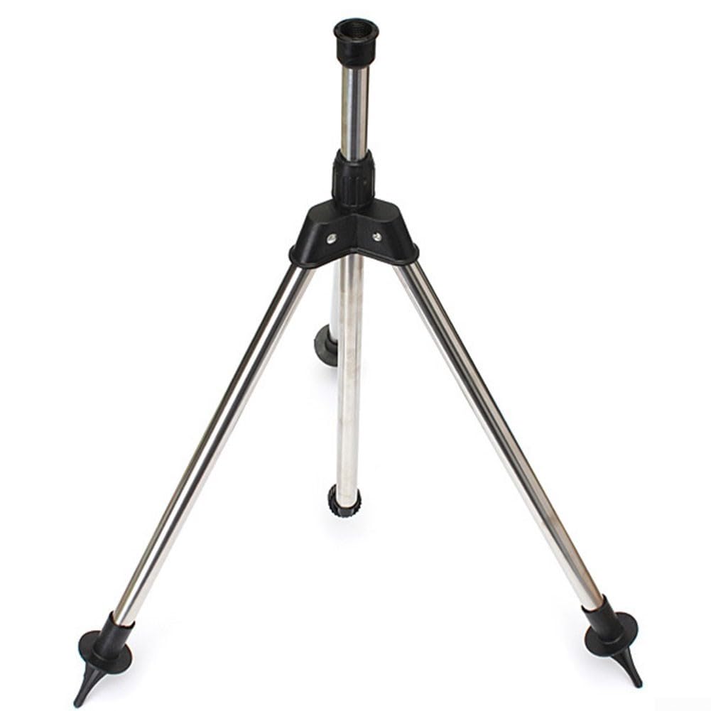 Outdoor Irrigation Sprinkler with Rotating Head and Adjustable Metal Tripod Stand Height 45cm to 90cm for Broad Coverage Watering Needs