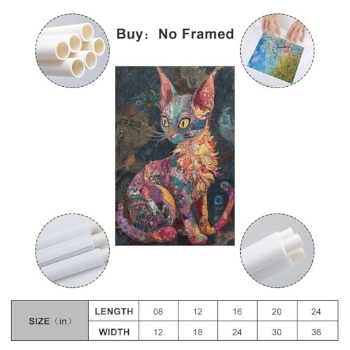 Cuadros decorativos de gato esfinge para salón moderno 2