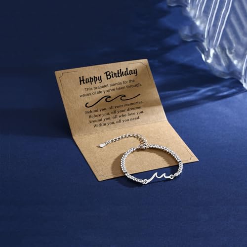 Birthday Gifts for Women, Through The Waves of Life Bracelet - Gifts for Friend Sister Daughter Mom Grandma4
