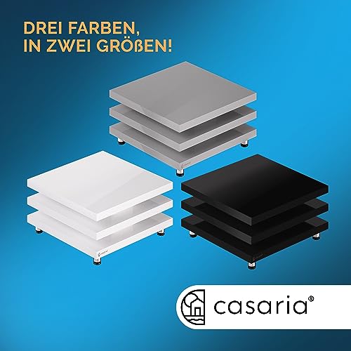 Casaria® Couchtisch New York 72x72cm Wohnzimmertisch Grau Hochglanz Design Modern 360° drehbare Tischplatte höhenverstellbare Füße MDF Sofatisch Cube – Bild 8