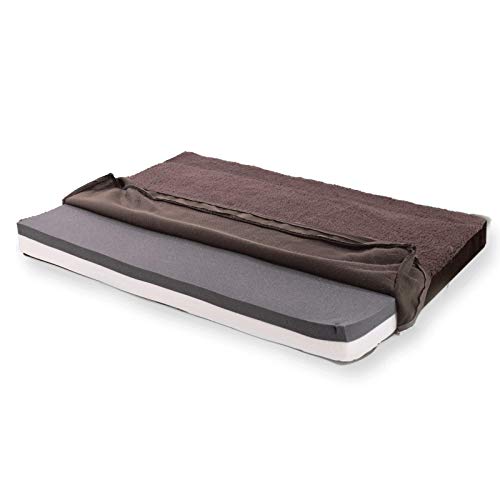 brunolie Balu Hundebett in Dunkelbraun, waschbar, orthopädisch und rutschfest, kuscheliges Hundekissen mit atmungsaktivem Memory-Schaum, Größe XXL (120 x 100 x 10 cm) Braun