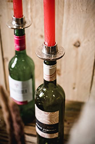 Michael Noll Bougeoir bouteille de vin en aluminium argenté - Bougeoir en métal - Lot de 5/10/20/50 (5) – Image 5