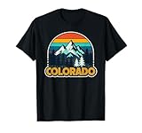 Colorado Mountains & Pines - Gráfico Retro de Desierto Camiseta
