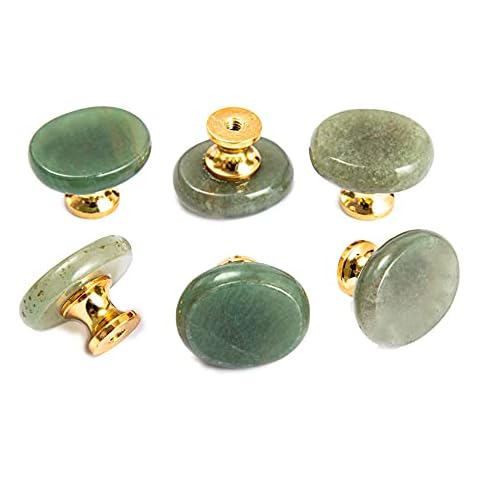 Ruimou 6pcs Natural Stone Knobs Cover