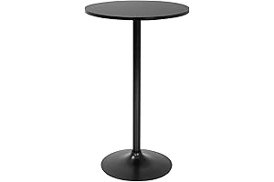 FDW Tall Black Round Pub Dining Table