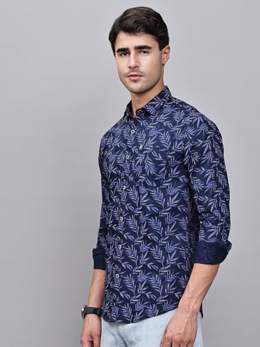 Image of Majestic Man Pure Cotton Slim Fit Printed Casual Shirt for Men