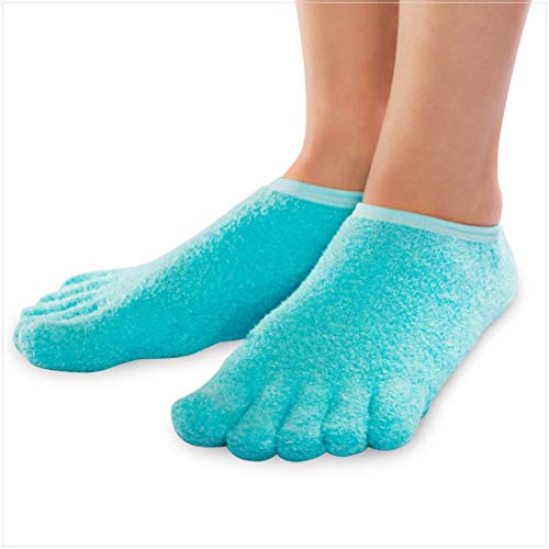 NatraCure 5-Toe Gel Moisturizing Socks (Helps Dry Feet, Cracked Heels, Calluses, Cuticles, Rough Skin, Dead Skin, Use with your Favorite Lotions, and Creams or Spa Pedicure) - 110-M CAT - Size: Medium