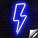 Lumoonosity Lightning Bolt Neon Signs, USB Powered Led Lightning Bolt Light with On/Off Switch, Blue Lightning Neon Sign for Wall Decor, Hanging Led Signs, Neon Lights for Bedroom, Gaming Room Setup