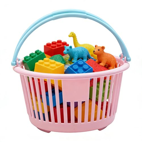 Teksome Mini Cesta,Organizador De Almacenamiento Hueco Portátil Con Asas | Cesta De Aseo Para Ducha - Para Hogar, Dormitorio, Apartamento, Baño, Cocina, Juguetes, Fruta, Papelería Y