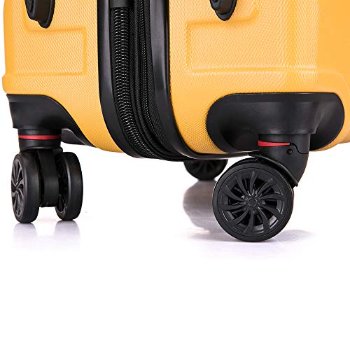 DUKAP ZONIX Luggage with Spinner Wheels | Durable Lightweight Hardside Suitcase, Spacious Travel Bag with Handle and Trolley | 26 Inch Medium Checked Luggage | Mustard