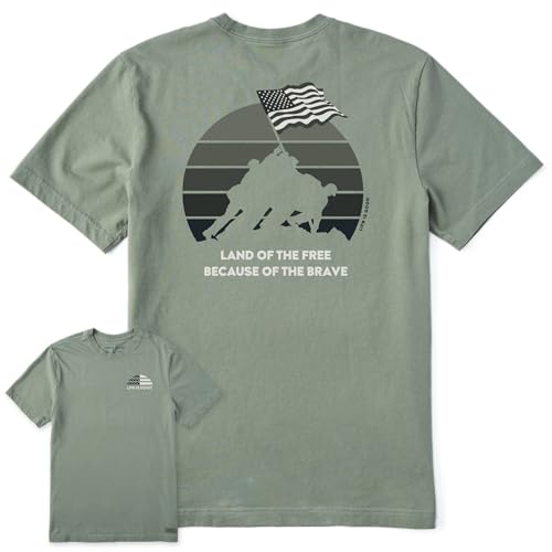 T-shirt 4 juillet homme contre la chaleur en coton doux Life is Good manches courtes