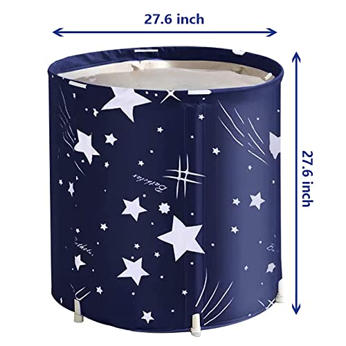 Mksy Portable Folding Bathtub Soaking Bath Tub,Eco-Friendly Bathing Tub For Shower Stall, Separate Family Bathroom Spa Tub For Adult (Blue Sky) #TOP4