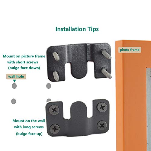 Image of 8 Pack Z-Clips Flush Mount Bracket, Heavy Duty Picture Hanger Wall Mounting Bracket, Hardware Kit with Screws and Interlocking Wall Mount Hardware for Hanging Mirrors,Panels Large