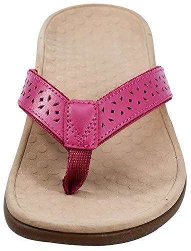 Vionic Women's Tide Perf Toe-Post - Ladies Flip Flops With Concealed Orthotic Arch Support Rouge 9 Medium Us #TOP1