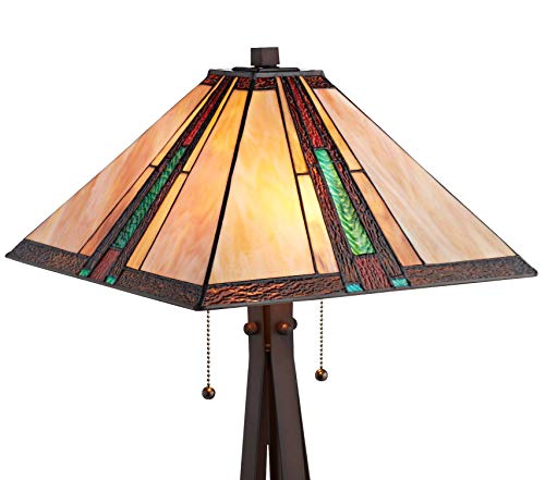 Franklin-Iron-Works-Roger-Marta-25-High-Rustic-Mission-Western-Table-Lamp-Pull-Chain-Brown-Bronze-Finish-Metal-Single-Art-Glass-Shade-Living-Room-Bedroom-Bedside-Nightstand-House-Office-Home Franklin Iron Works Roger Marta 25 High Rustic Mission Western Table Lamp Pull Chain Brown Bronze Finish Metal Single Art Glass Shade Living Room Bedroom Bedside Nightstand House Office Home